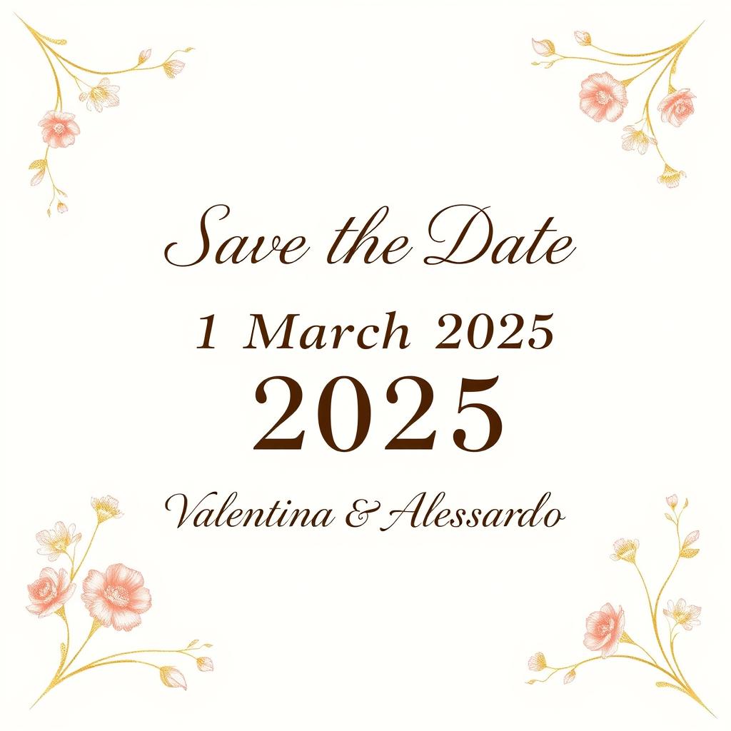 A beautiful save the date card featuring elegant design elements