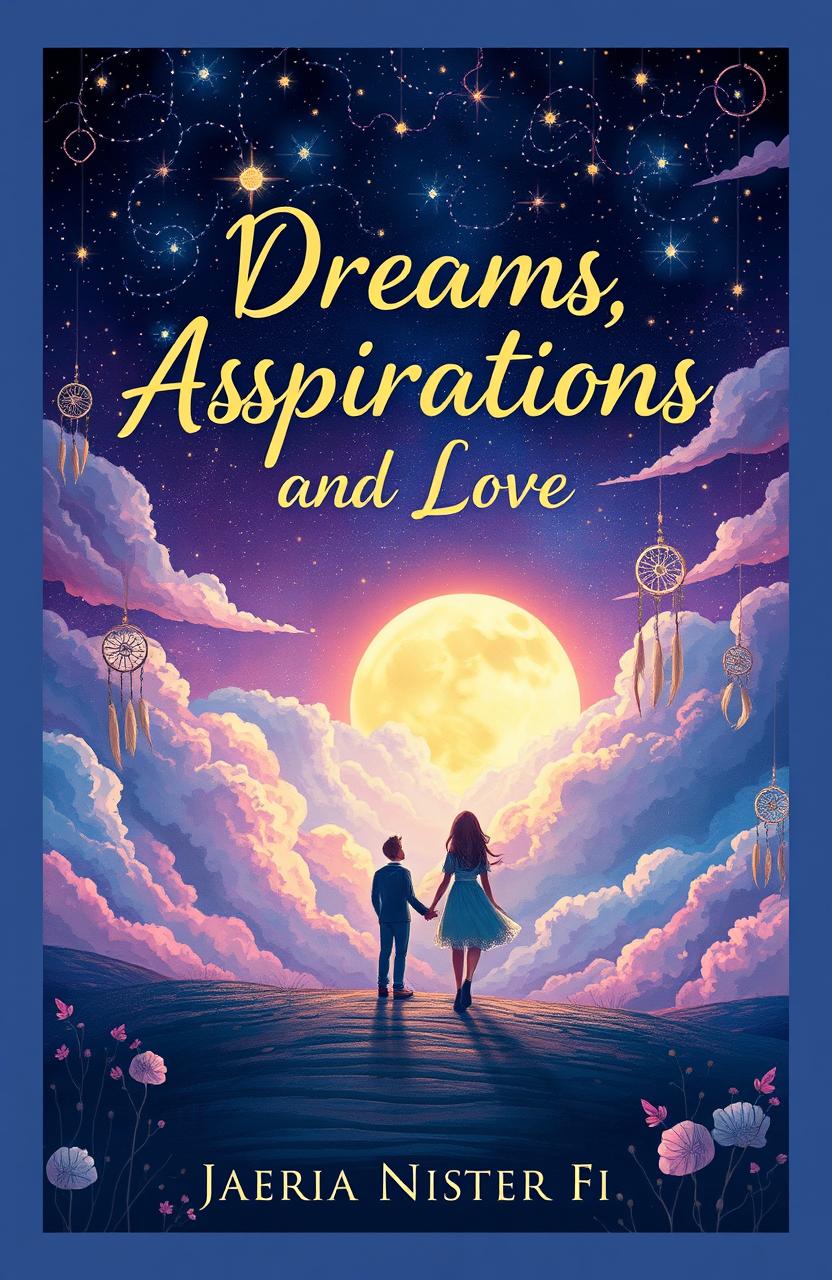 A captivating novel cover illustration that embodies the themes of Dreams, Aspirations, and Love