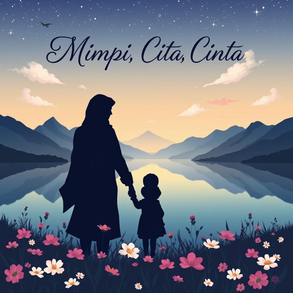 An enchanting novel cover design for the title 'Mimpi, Cita, Cinta'