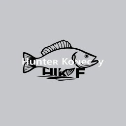 Design a sleek, modern, and minimalist logo for a YouTube and social media channel called "Hunter Konecny Fishing" (abbreviated as HKF) focused on bass fishing in Arizona