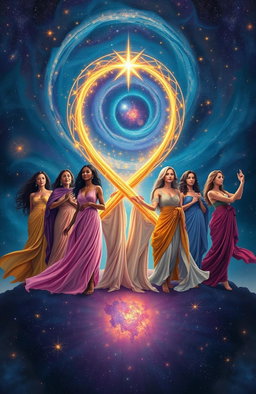 An artistic rendition of the concept of "Women and Infinity" inspired by the title written by May DöX Rai