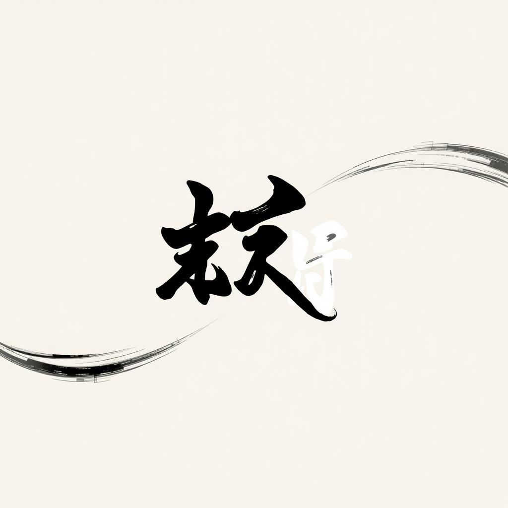 A graphic motif featuring elegant brush strokes that create an artistic pattern, incorporating the Japanese characters 鈴木 (Suzuki) seamlessly integrated into the design