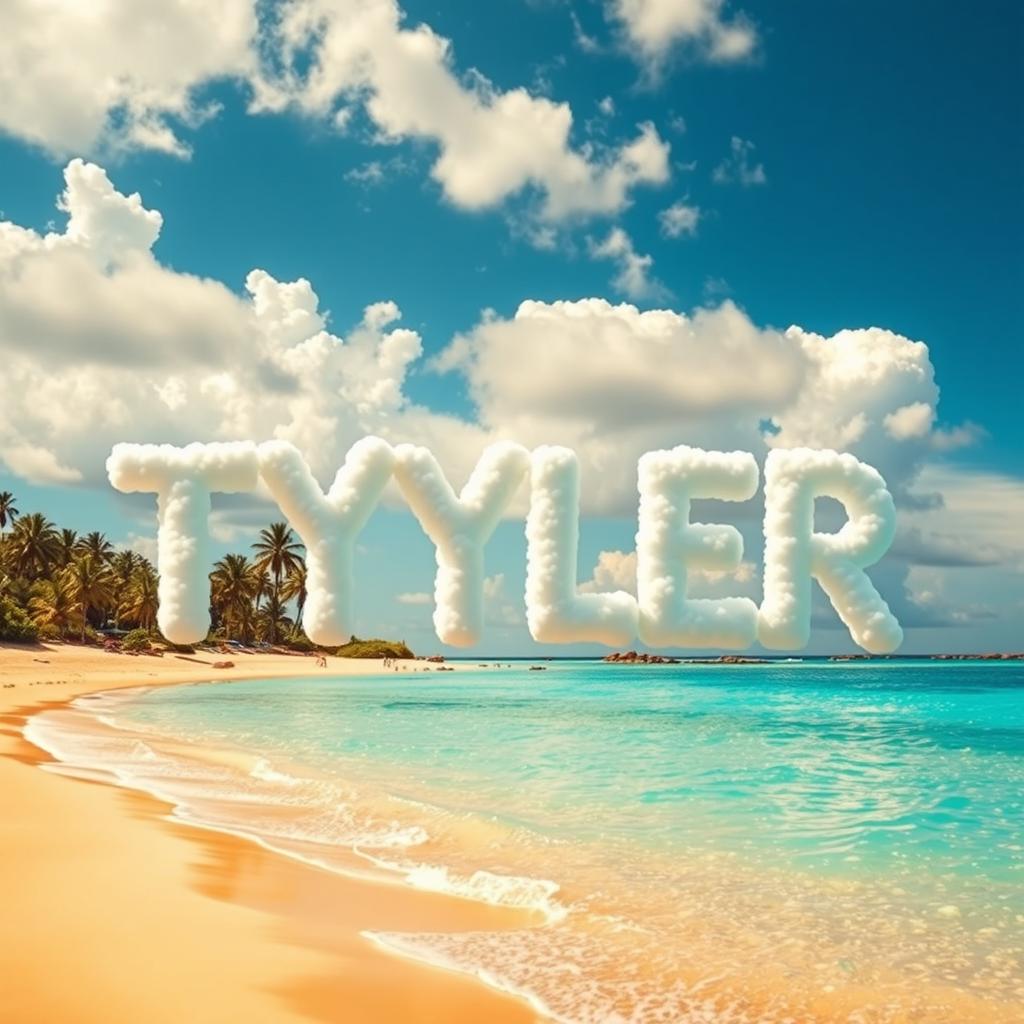 A picturesque tropical beach scene showcasing soft golden sand and sparkling turquoise waters gently lapping at the shore