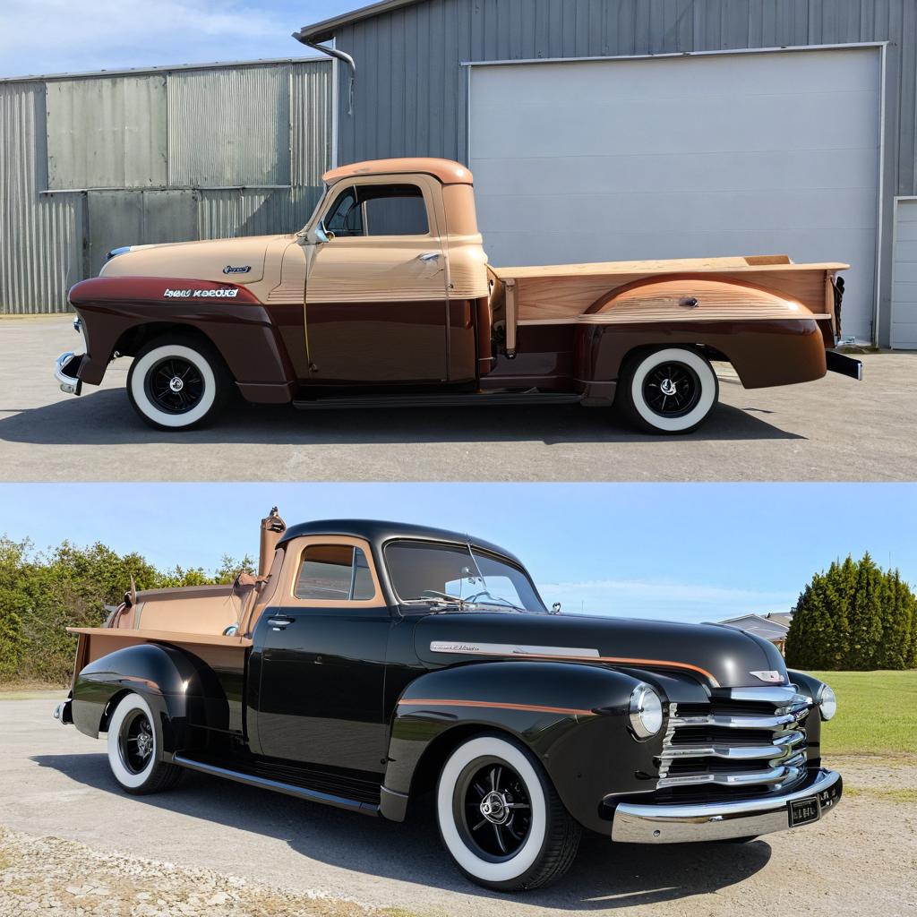 Sturdy Meets Sleek: Pickup Truck and Car in Urban Setting