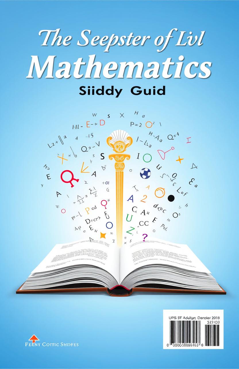 A back cover design for an educational booklet titled 'The Scepter of O Level Mathematics: Study Guide'