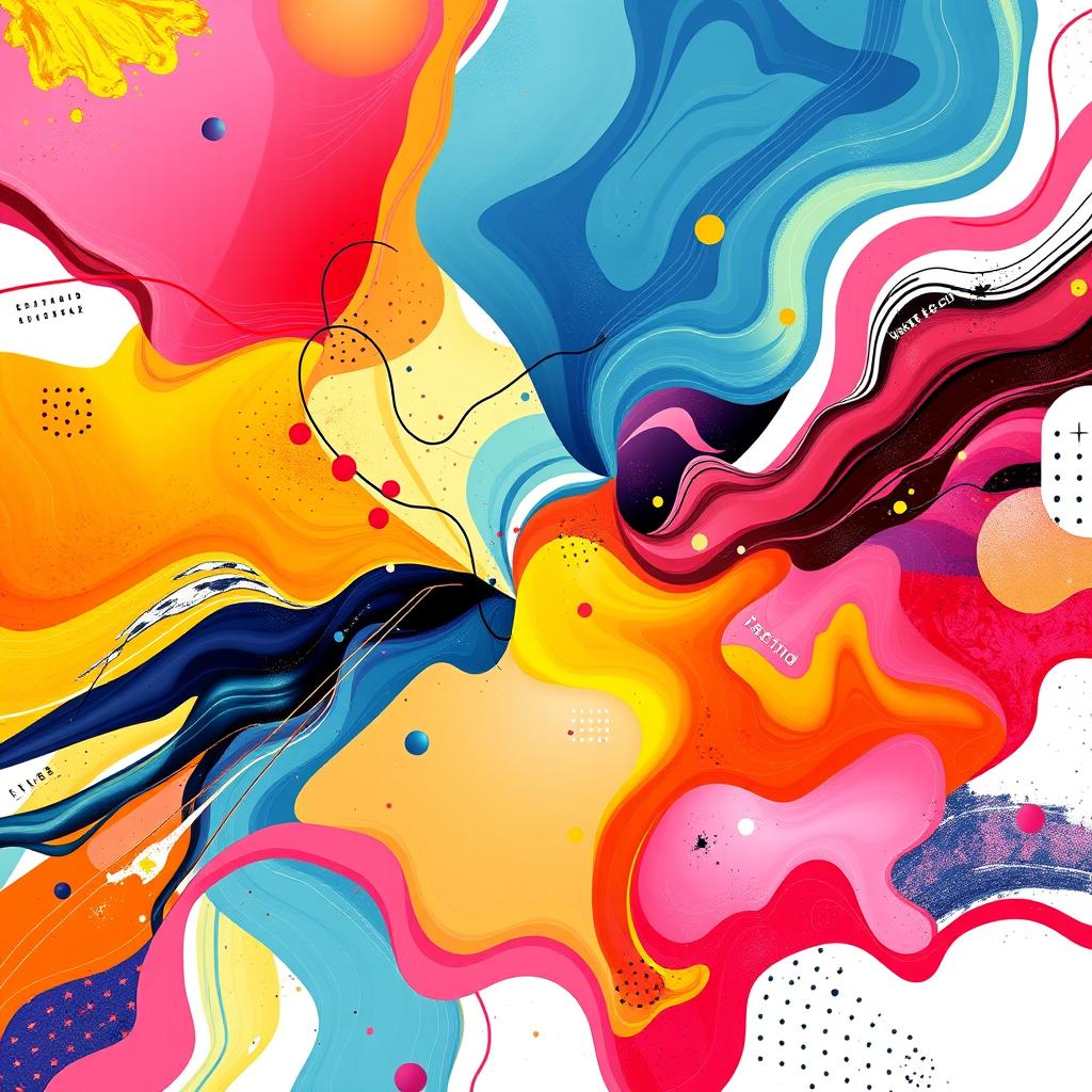 A creatively designed visual for graphic design purposes, featuring vibrant colors and abstract shapes