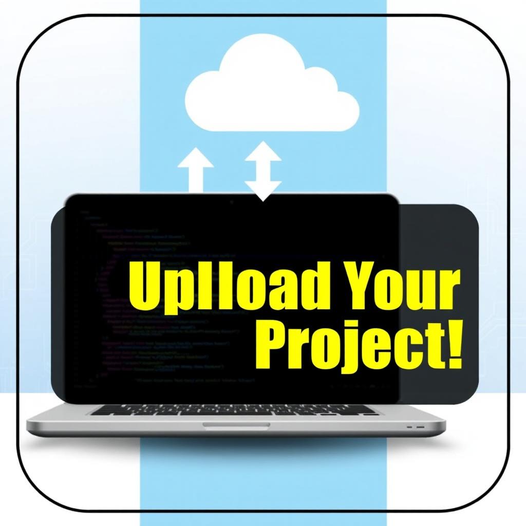 A visually appealing thumbnail for an application titled "How to Upload a Local Project to a Server"
