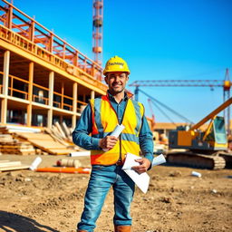 A construction worker in a bright yellow hard hat prominently displaying the word 'Technisyr'