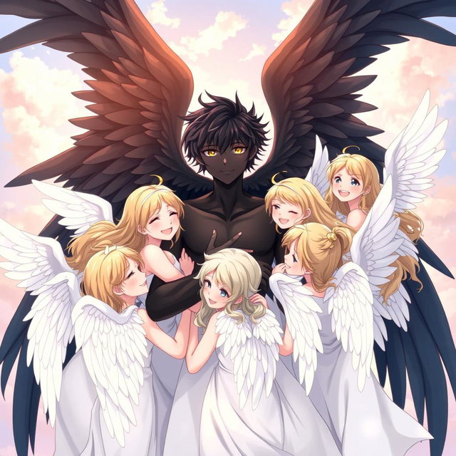 Harmony in the Heavens: Anime Angel Embrace