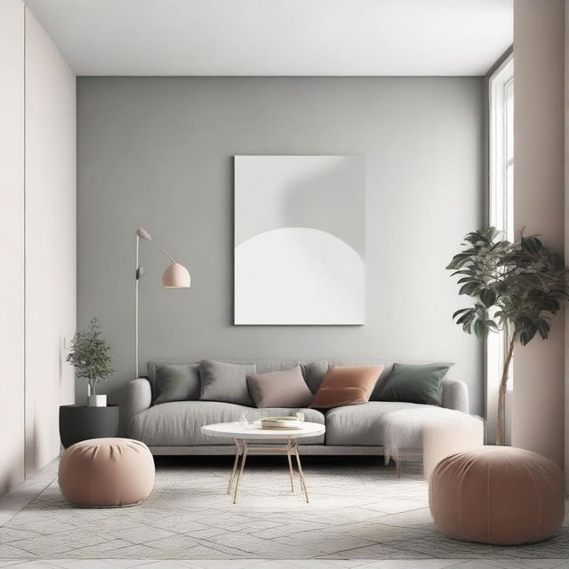 Create a minimalist design with simple shapes and muted colors.