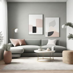 Create a minimalist design with simple shapes and muted colors.