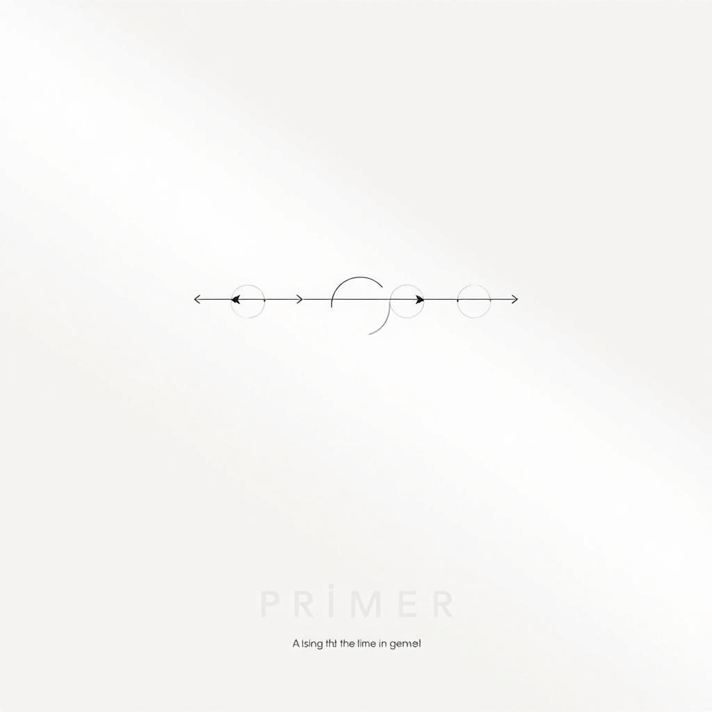 A minimalist poster for the science fiction film 'Primer', focusing on a simplified diagram of the time travel timeline depicted in the movie