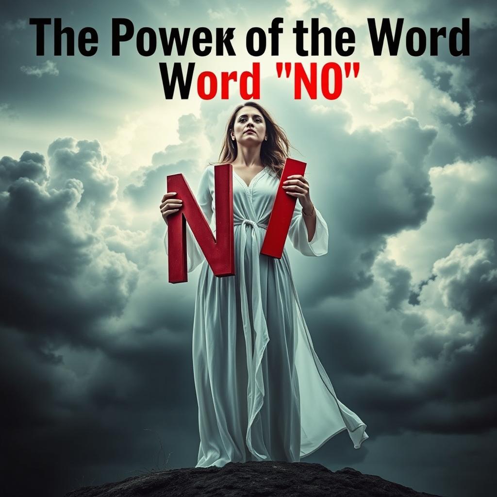 A dramatic visual representation of the phrase "The Power of the Word 'No'"