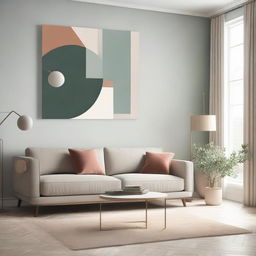 Create a minimalist design with simple shapes and muted colors.