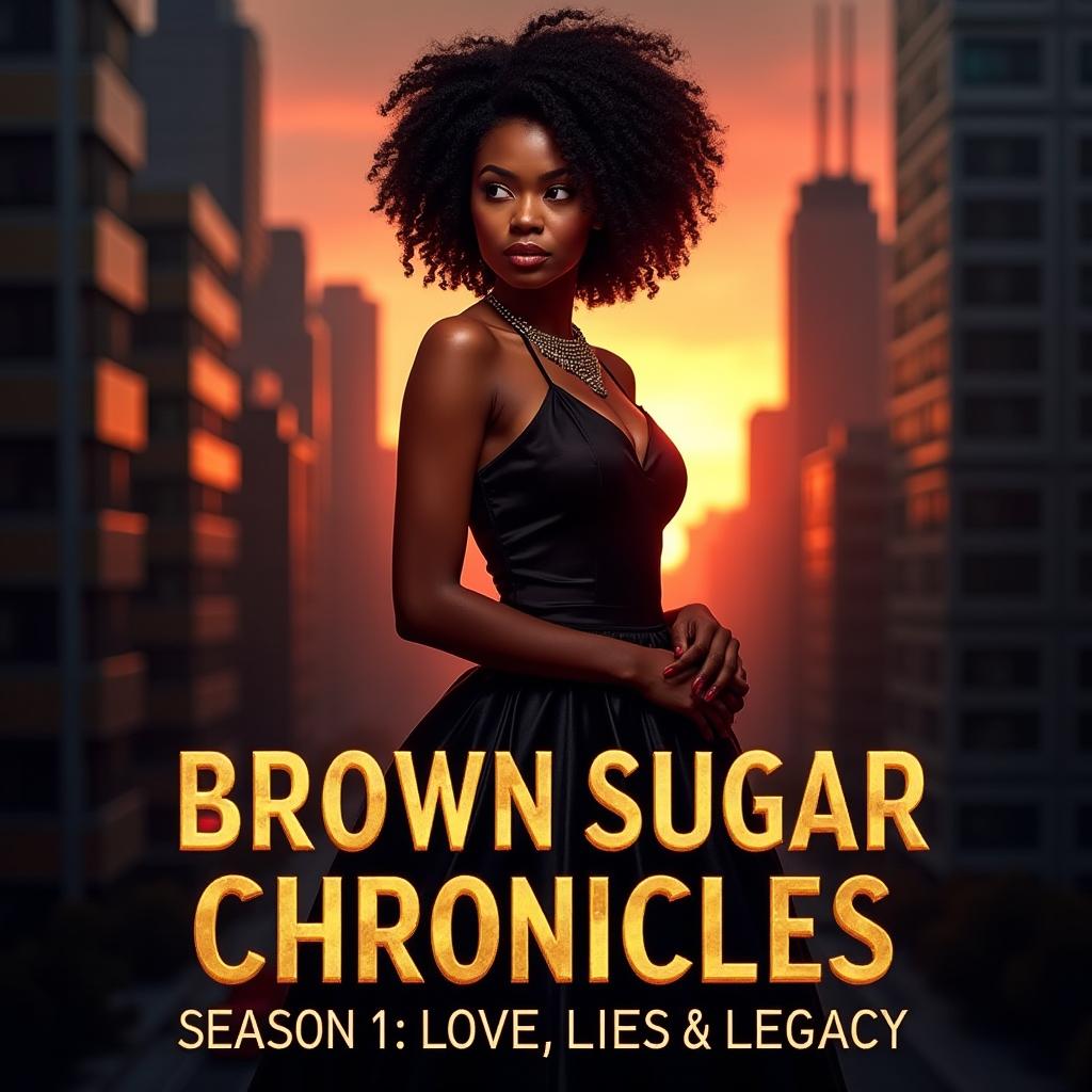 A sophisticated yet intense book cover for 'Brown Sugar Chronicles Season 1: Love, Lies & Legacy