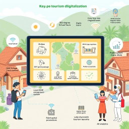 An illustration showcasing the key value propositions of village tourism digitalization