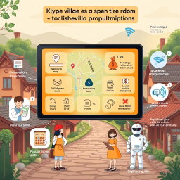 An illustration showcasing the key value propositions of village tourism digitalization