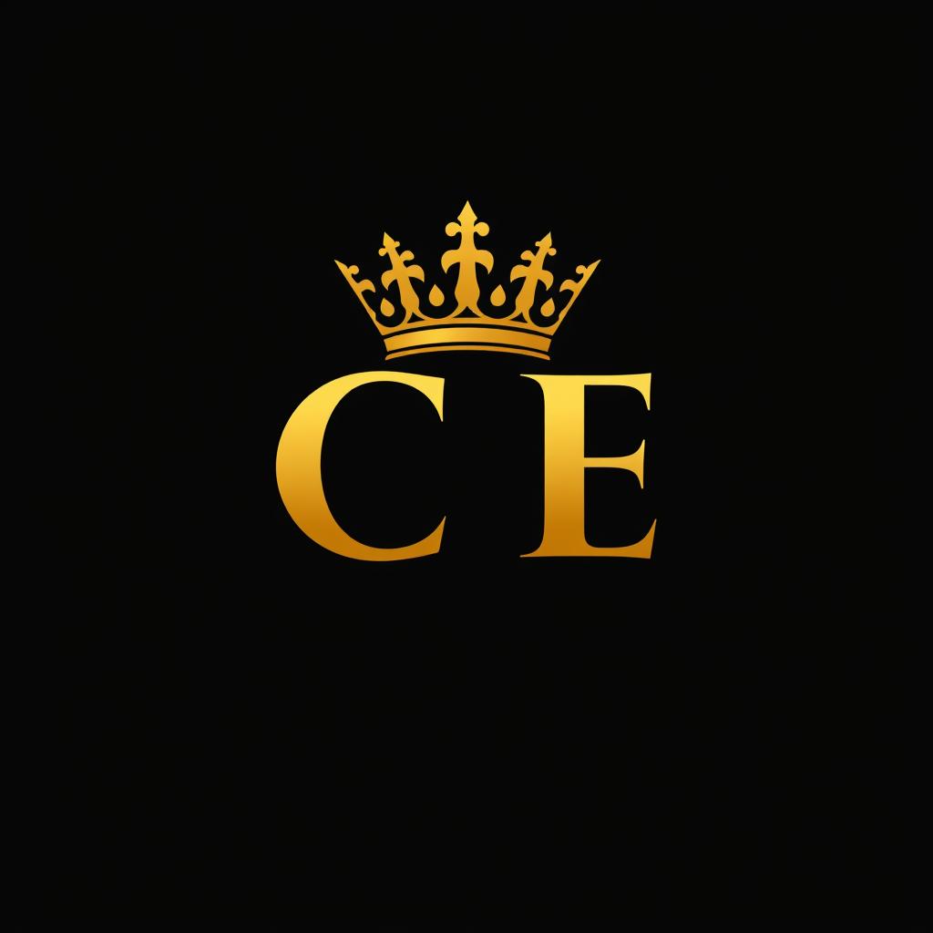 A bold and modern logo design featuring the letters 'CE' prominently displayed against a black background