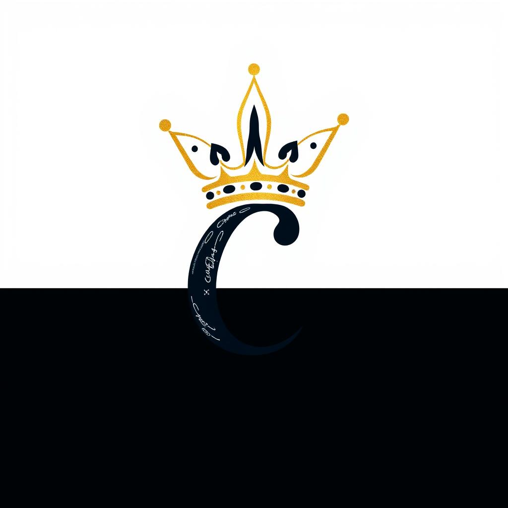 A sophisticated logo featuring the letters 'CE' designed in an artistic and unique handwritten style, adorned with a regal crown placed atop