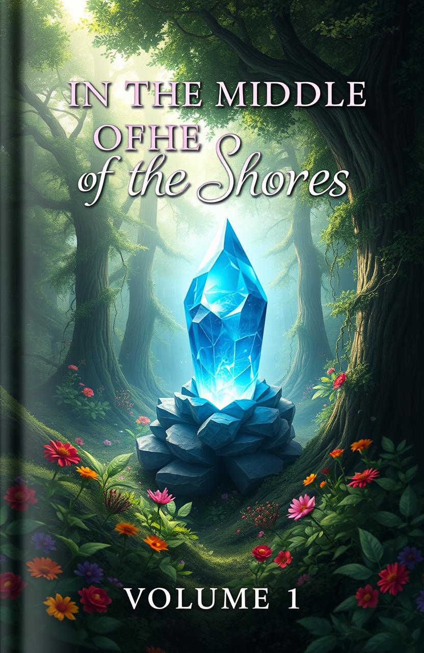 A stunning book cover design for 'IN THE MIDDLE OF THE SHORES', Volume 1