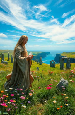 A mystical scene blending Celtic mysticism with the rugged beauty of the West of Ireland