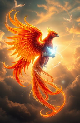 A stunning visual representation of a phoenix and a soul intertwined in a harmonious embrace