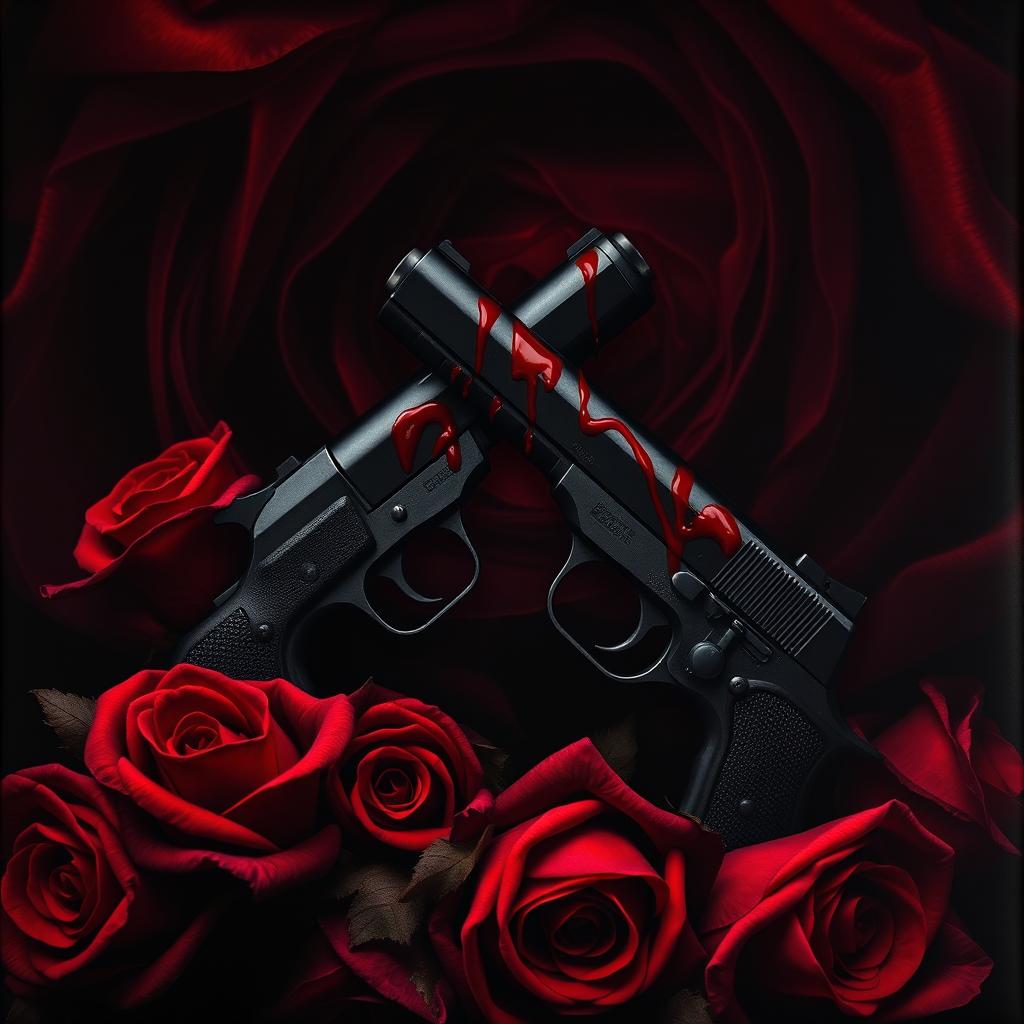 A captivating dark romance book cover featuring an intense and evocative scene