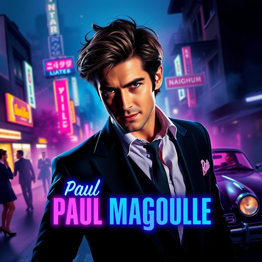 A vibrant and dynamic cinema poster for a fictional movie titled 'Paul Magouille'