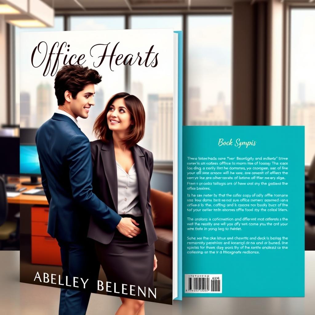 A romantic book cover design for an office mate romance novel
