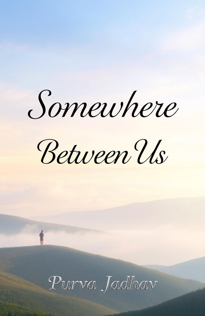 A beautifully designed digital artwork featuring the title 'Somewhere Between Us' prominently displayed at the top in bold, elegant typography