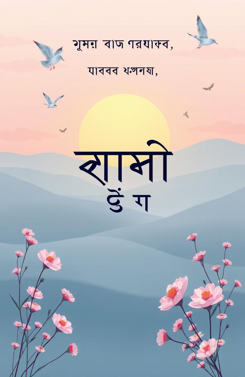 A beautifully illustrated book cover for a poetry collection titled 'মুক্ত অনুভৱ', written by 'প্ৰিন্স মণি ভূঞা'
