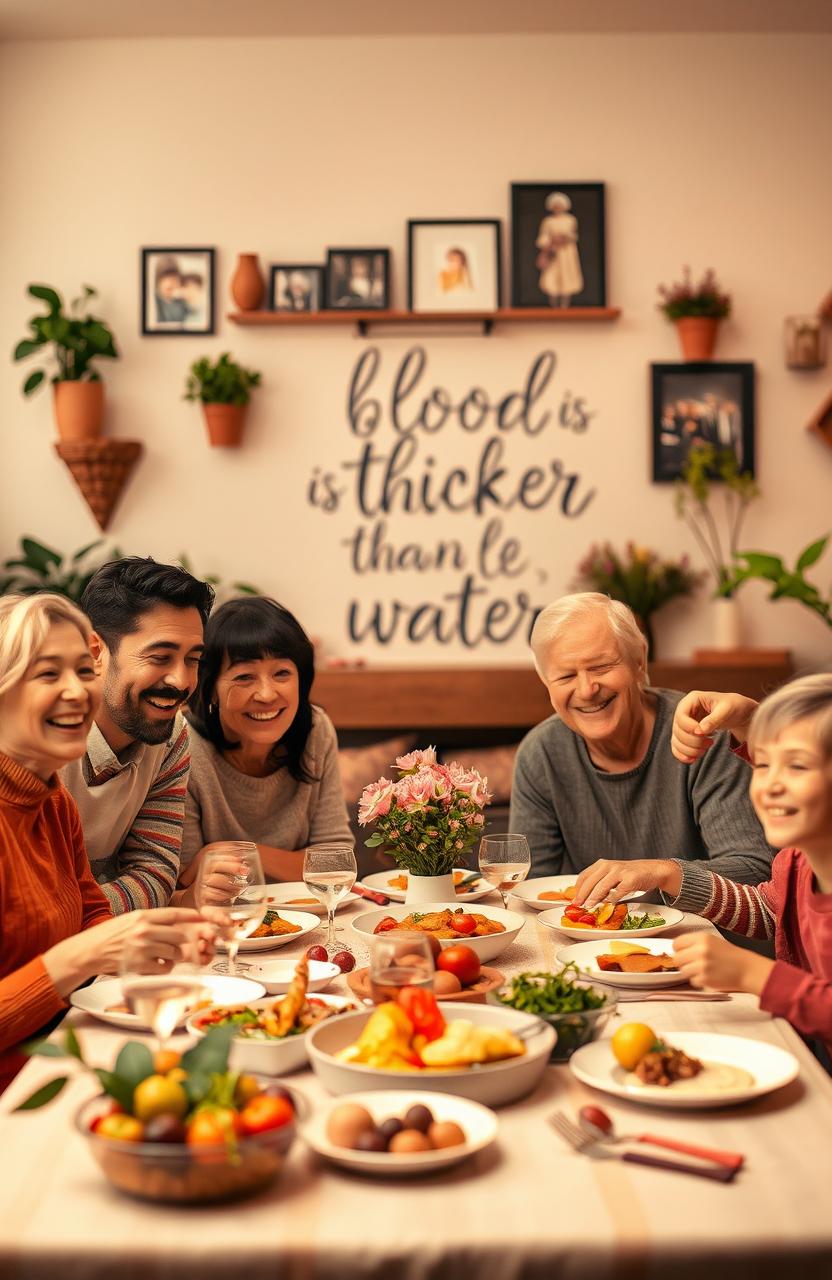 A family gathering, filled with warmth and love, showcasing the bond between family members