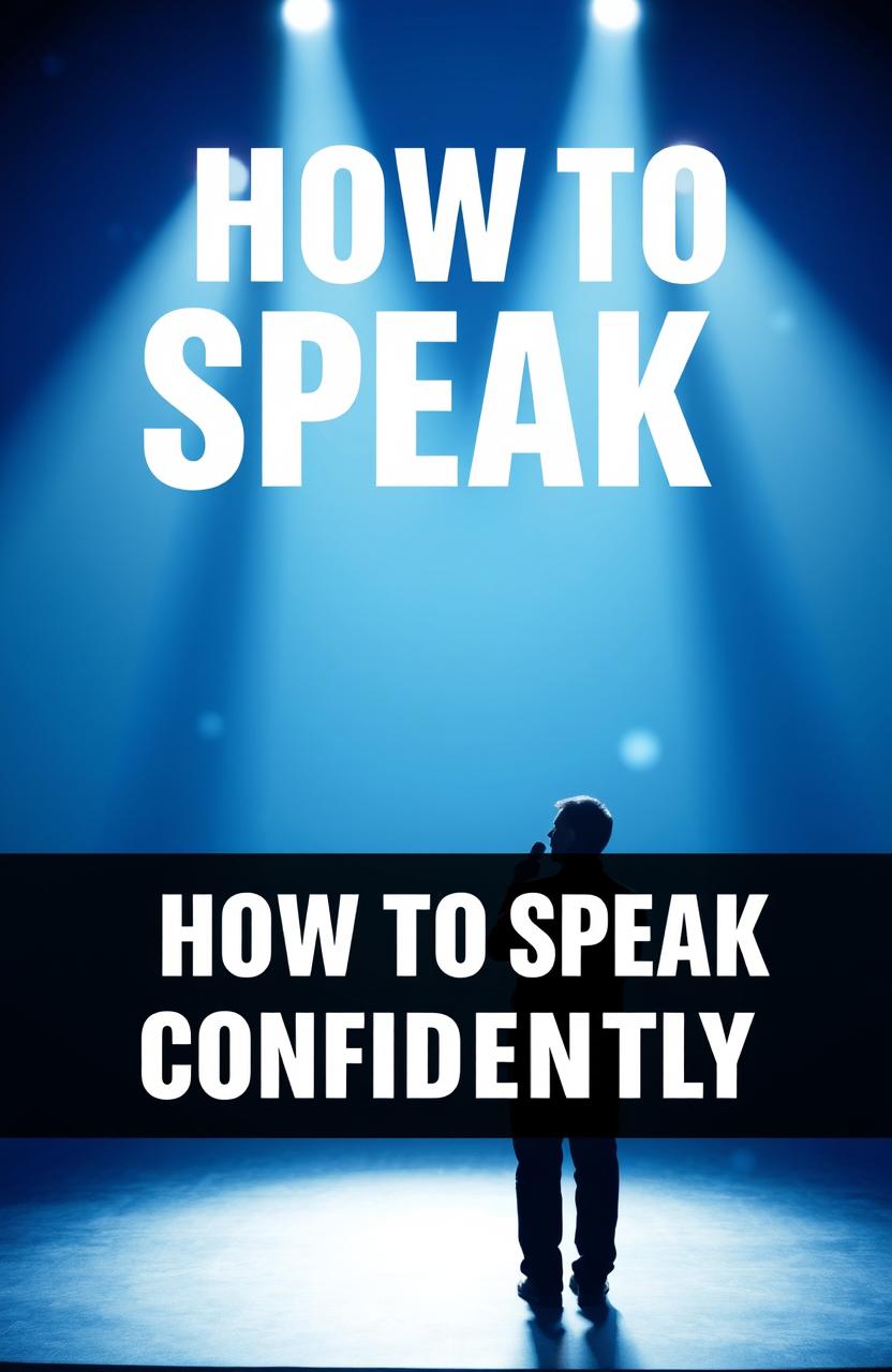 An e-book cover design featuring the title 'How to Speak Confidently' in bold, impactful typography