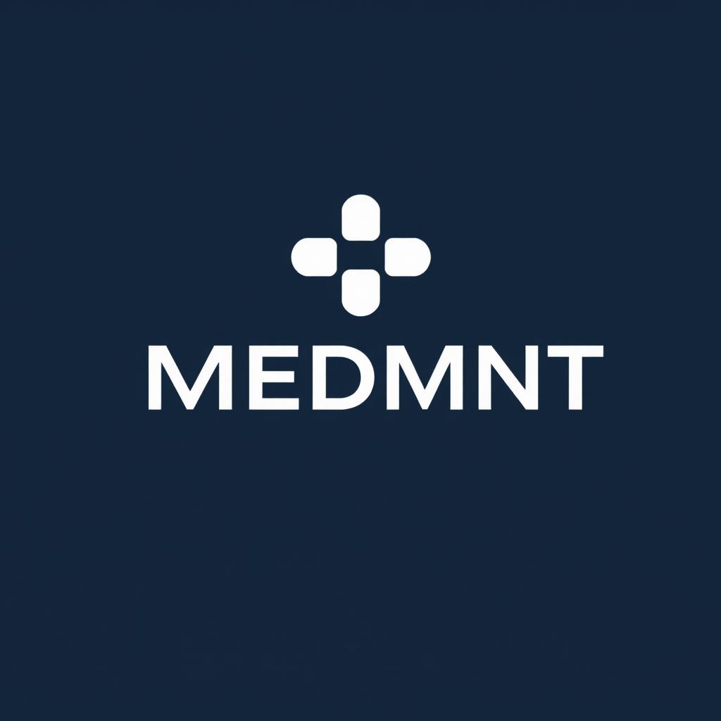 Create a minimalist, modern, and professional abstract logo for a company named "MEDMNT" that focuses on innovative medical solutions