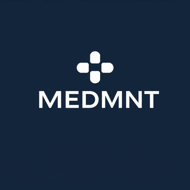 Create a minimalist, modern, and professional abstract logo for a company named "MEDMNT" that focuses on innovative medical solutions