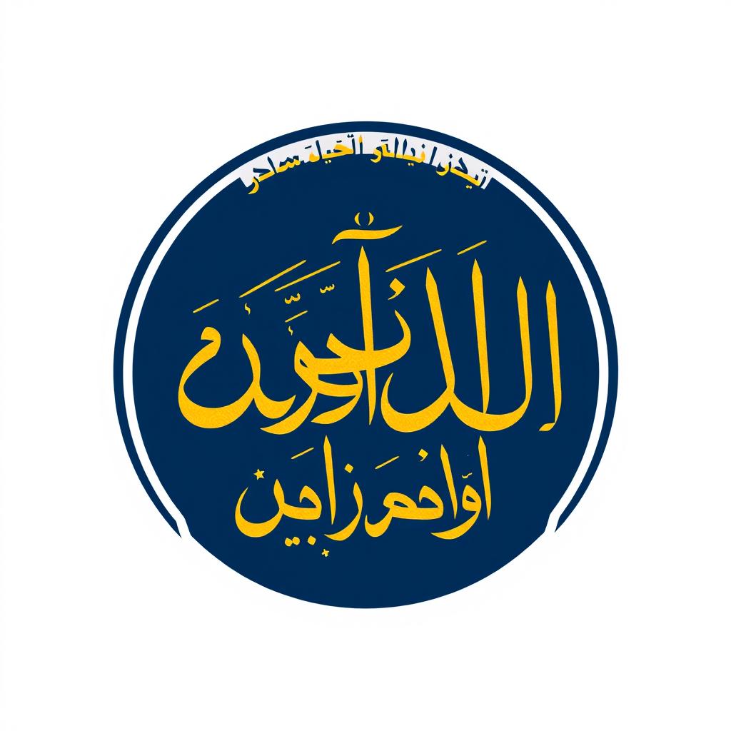 A detailed and elegant logo design featuring Arabic calligraphy