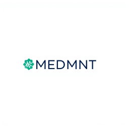 Create a minimalist, modern, and professional abstract logo for a company named "MEDMNT" that specializes in innovative medical solutions