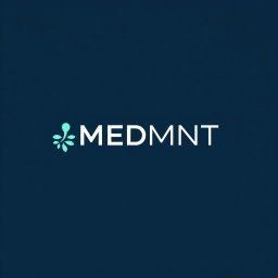Create a minimalist, modern, and professional abstract logo for a company named "MEDMNT" that specializes in innovative medical solutions
