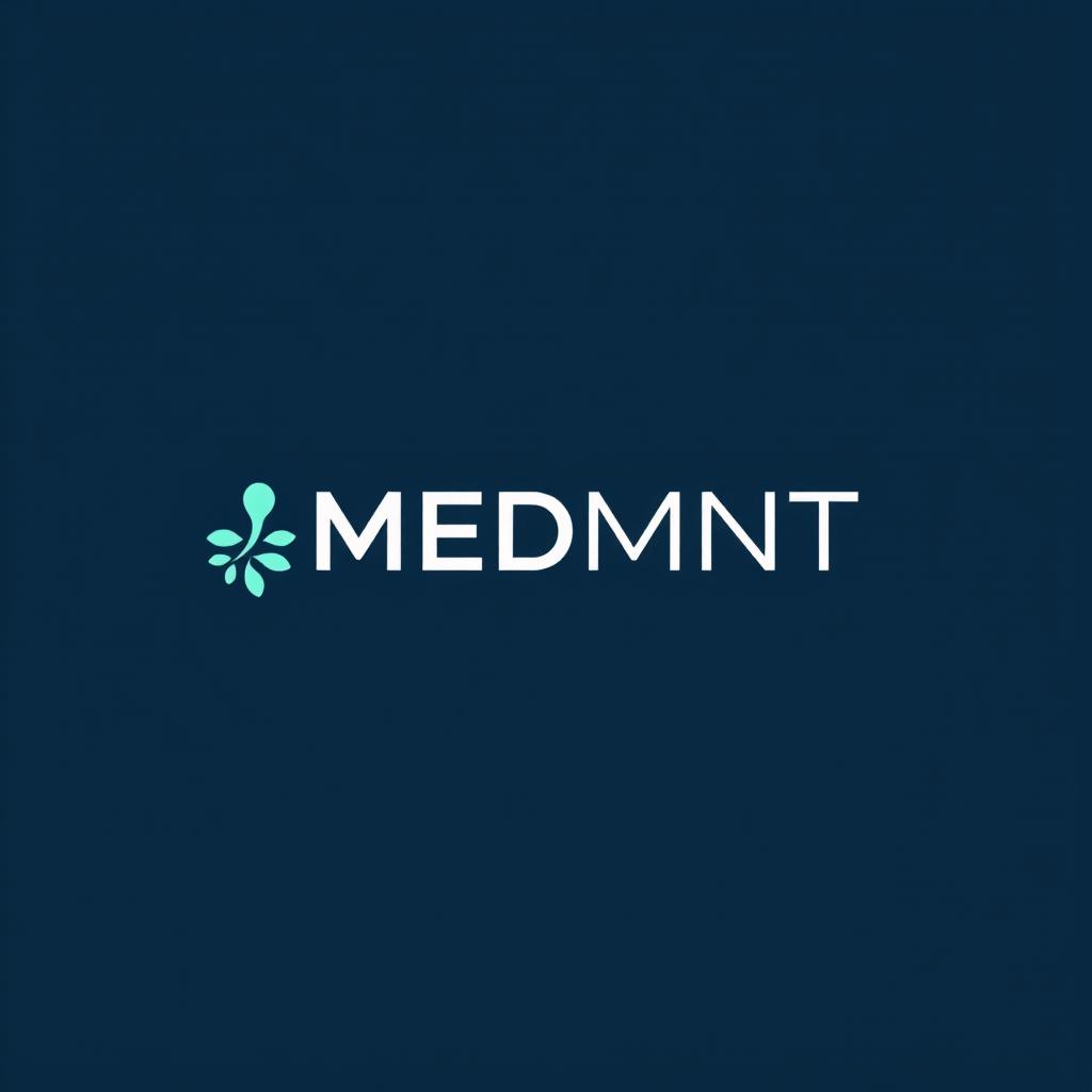 Create a minimalist, modern, and professional abstract logo for a company named "MEDMNT" that specializes in innovative medical solutions