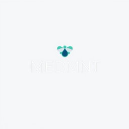 Create a minimalist, modern, and professional abstract logo for a company named "MEDMNT" that specializes in innovative medical solutions