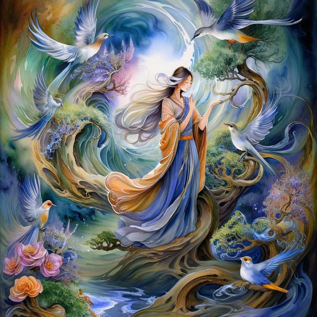 Ethereal Encounter: Fairy Meets Mermaid
