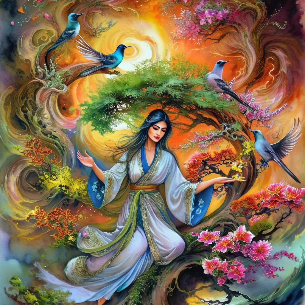 Enchanting Fairy Woman Amidst Nature's Splendor