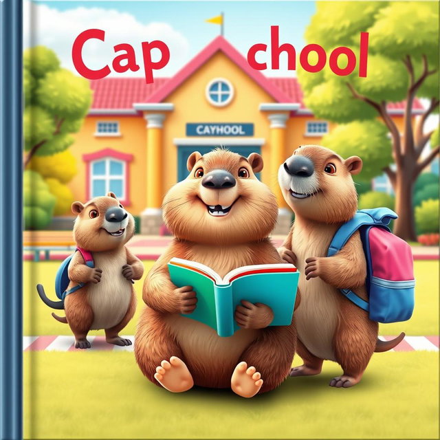Whimsical Capybaras in School
