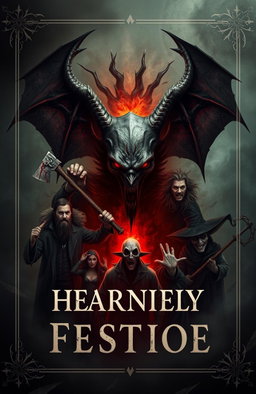 A mysterious, dark, and mesmerizing book cover that conveys an atmosphere of despair and horror