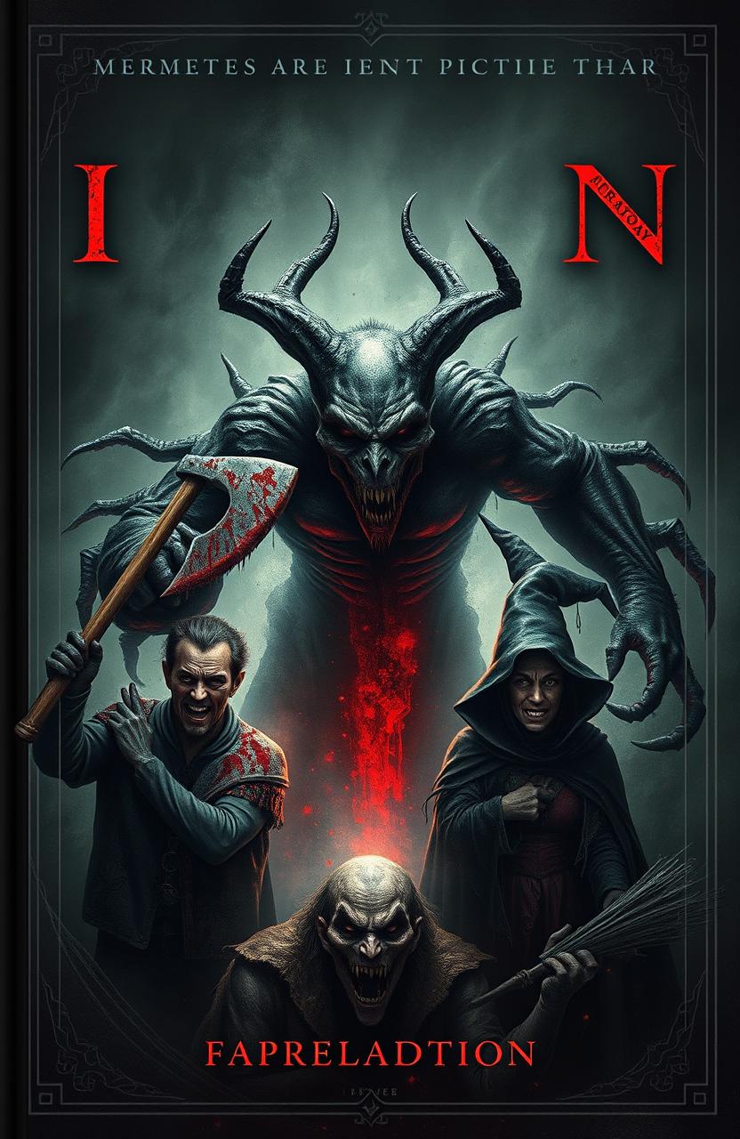 A mysterious, dark, and mesmerizing book cover that conveys an atmosphere of despair and horror