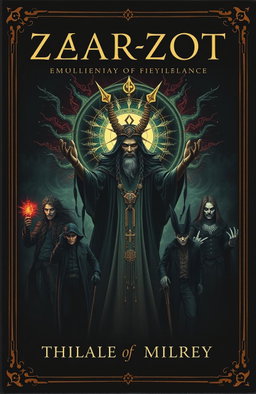 A dark, eerie book cover conveying a mysterious and ominous atmosphere