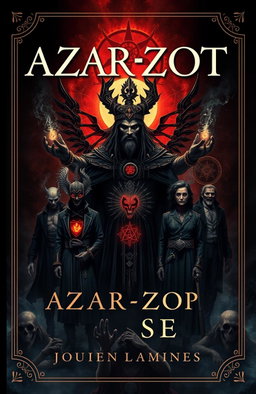 A dark, eerie book cover conveying a mysterious and ominous atmosphere