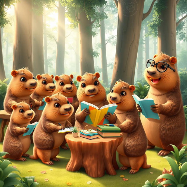 Adorable Capybaras in School!