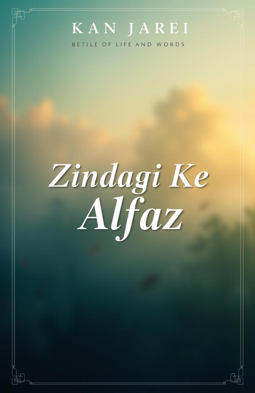 A book cover design with an elegant and artistic background that suggests themes of life and words