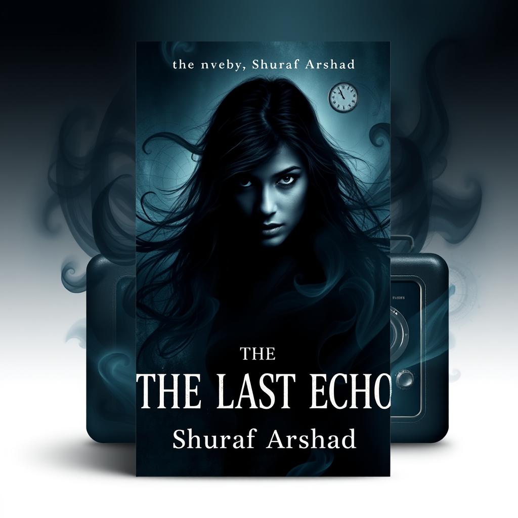 A hauntingly beautiful book cover design for a novel titled 'THE LAST ECHO' by author Shuraf Arshad